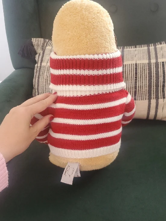 Pusheen Plush Sloth in Red and White Striped Sweater Holding Heart Latte - Picture 7 of 9